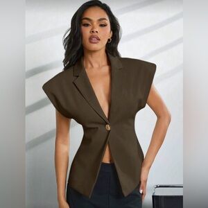 Missguided Brown Structured Vest
